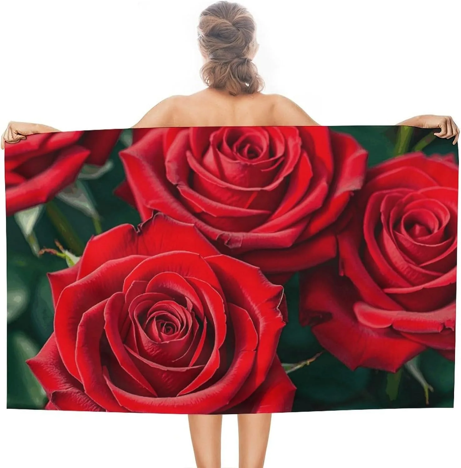 1PC Beach Towel Flowers pattern for Mom Festival gifts Towel Quick-Dry Beach Towel For Yoga Tourism Beach GYM Camping Swimming
