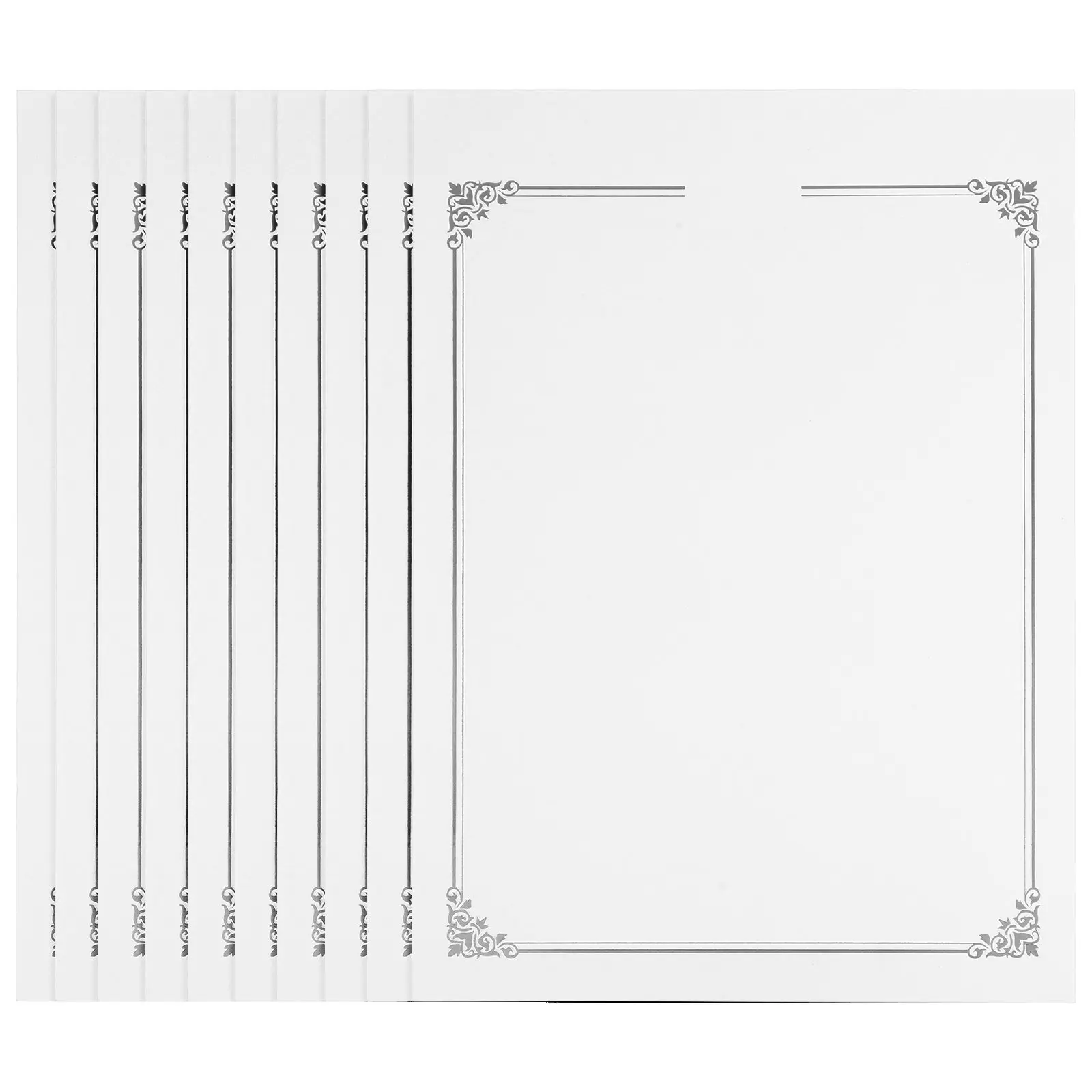 10Pcs Certificate Printing Paper Neutral Color Paper For Certificate Design Blank Silver Foil Cardstock Printable