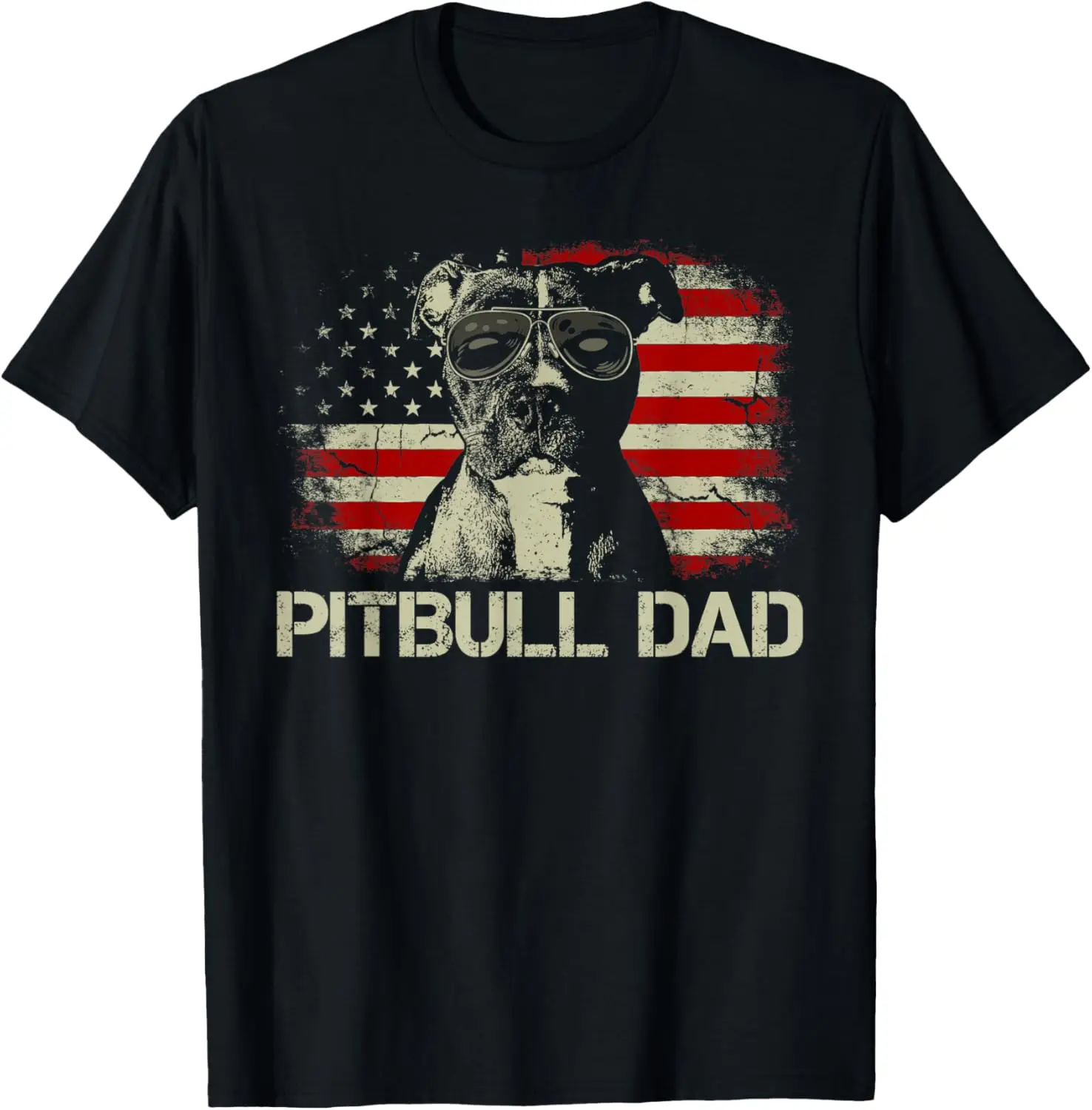 

Мужская рубашка Best Pitbull Dad Ever с флагом США, винтажный день отца