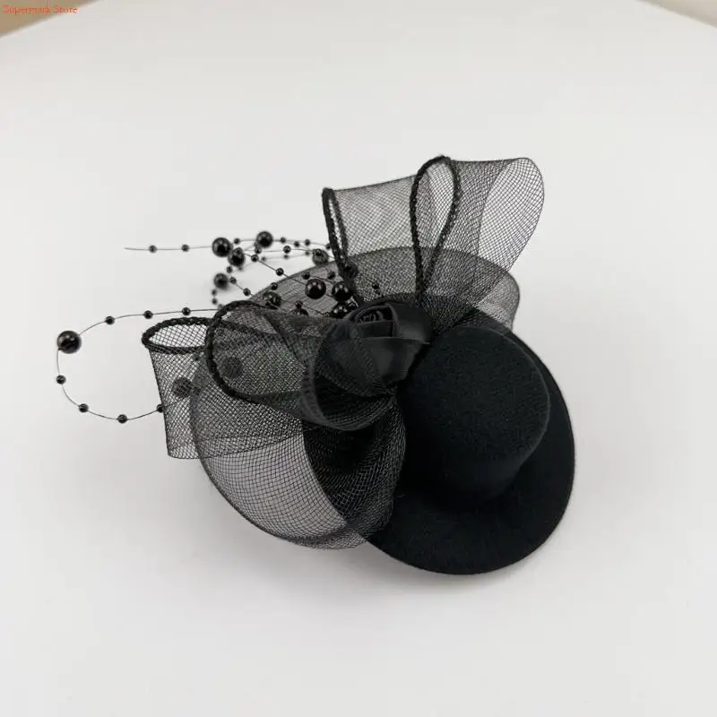 Q5WE Yarn Top Hat Hair Clip Girls Halloween Hair Hairpins Lovely Hair Clip