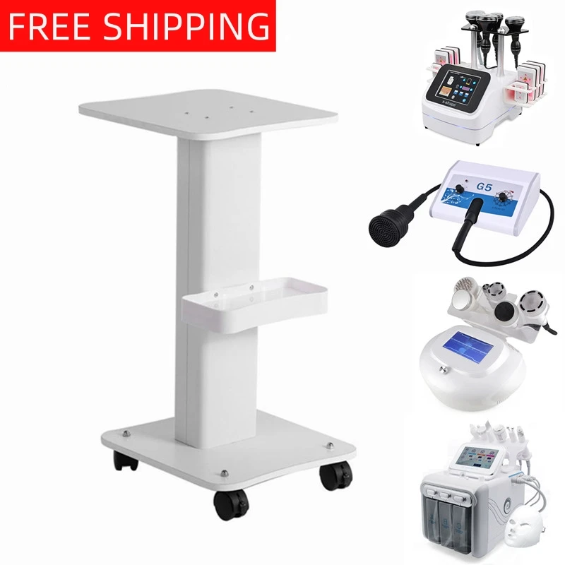 

Multifunctional Aluminum Beauty Salon Rolling Trolley Cart with Wheels Equipment Stand Rolling Cart ABS Pedestal Storage Cart