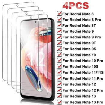 Xiaomi Redmi not not için 4 adet koruyucu cam 13 12 11 Pro 5G 11S Redmi için ekran koruyucu 12 12C Redmi 10 10A 10C cam