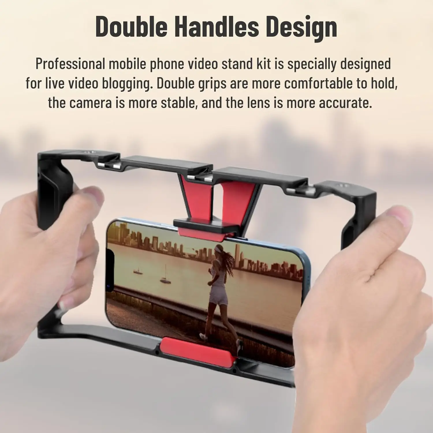 

Handheld Rotating Gimbal Stabilizer - Smartphone Live Streaming Rig with 1/4" Screw & Cold Shoe