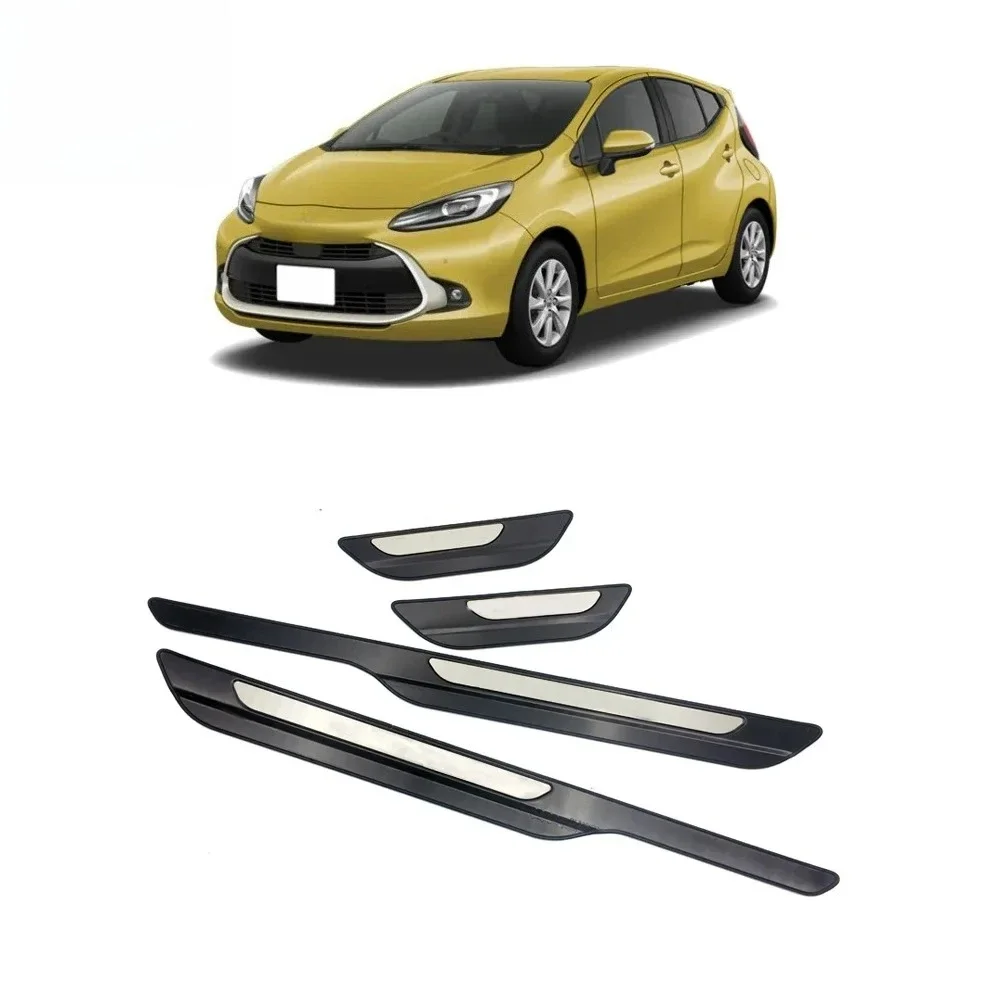 Для Toyota Aqua XP210 Prius C 2021 2022 Защитная накладка на порог двери из нержавеющей стали