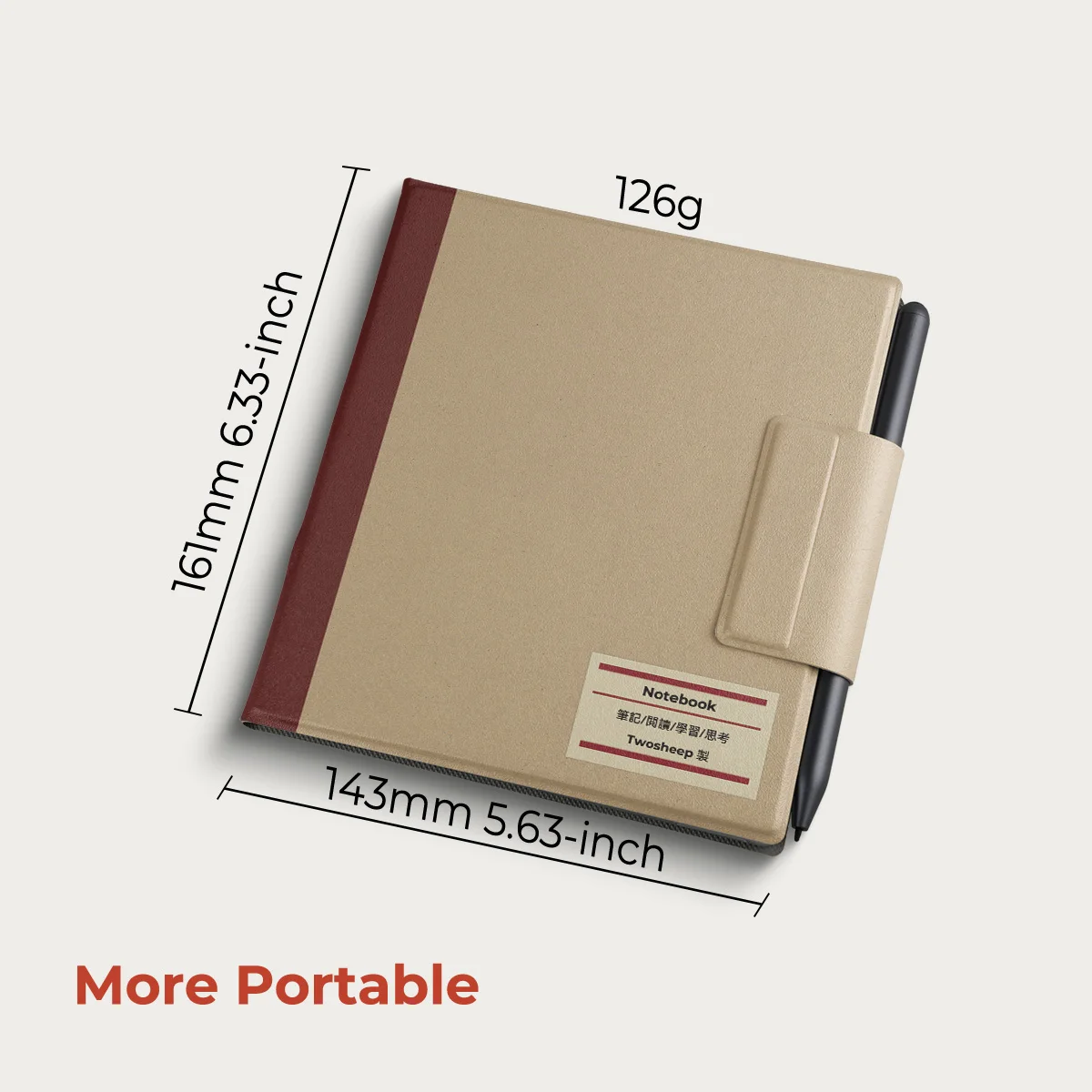 Etui magnetyczne Twosheep do Bigme B7 Bigme B7pro 7 cali, bezramkowe, ultracienkie, z funkcją automatycznego usypiania i budzenia, w stylu klasycznego notebooka. — zdjęcie produktu 5