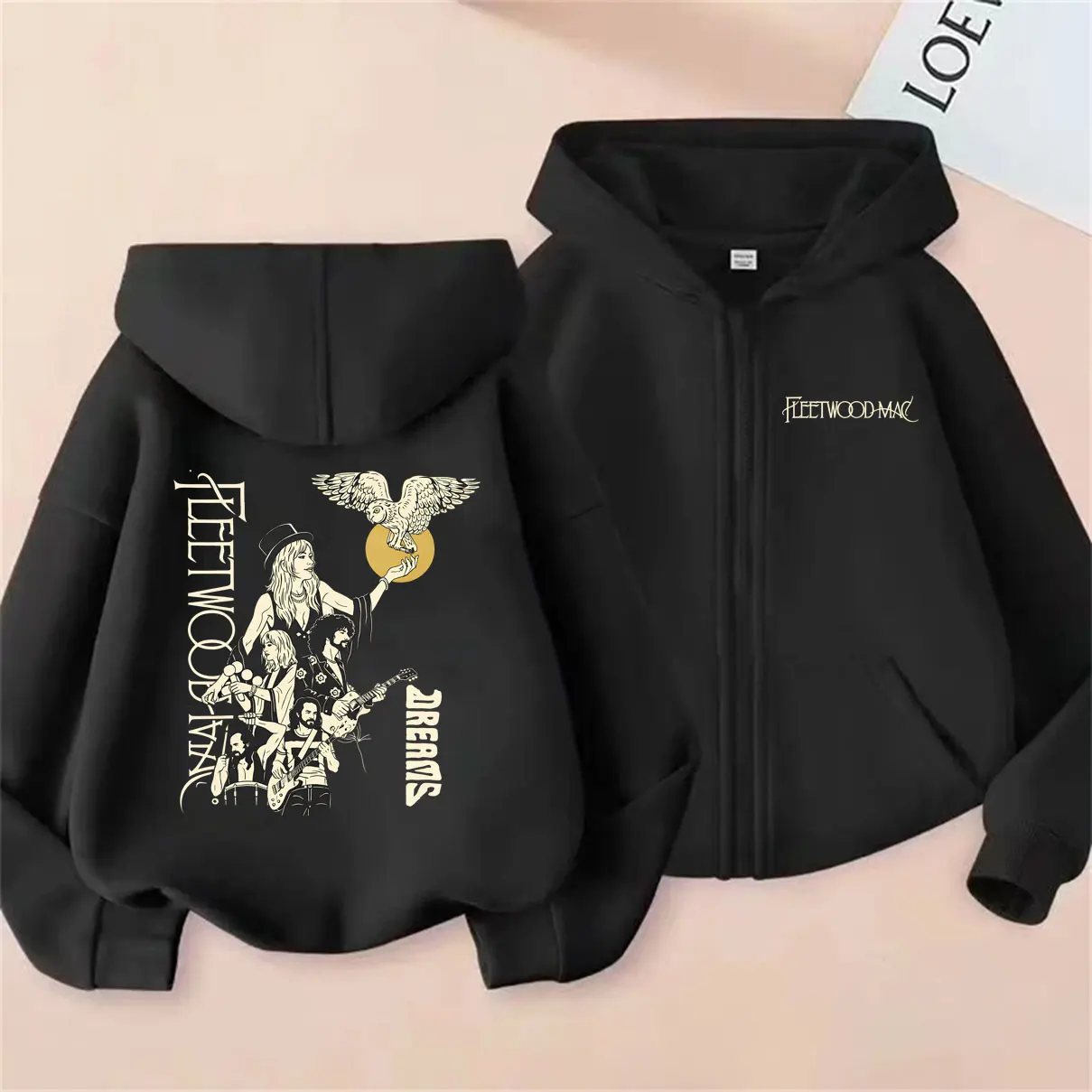 

Rock Band Fleetwood Mac Rumours Dreams Graphic Zipper Hoodie Stevie Nicks Zip Up Jacket Coat Men Women Casual Oversized Hoodies