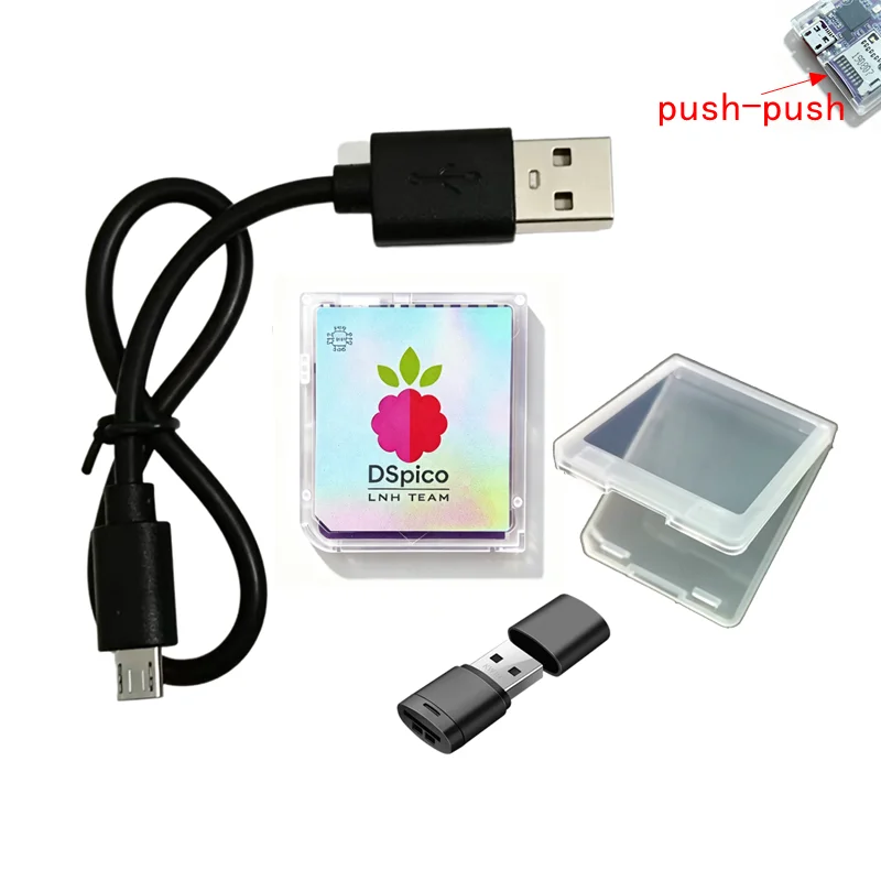 DSPico Flashcart Whith Cable DS Pico New Cart for ALL DS/DSi/3DS/2DS Includes a Card Reader and a Cable and Plastic Case