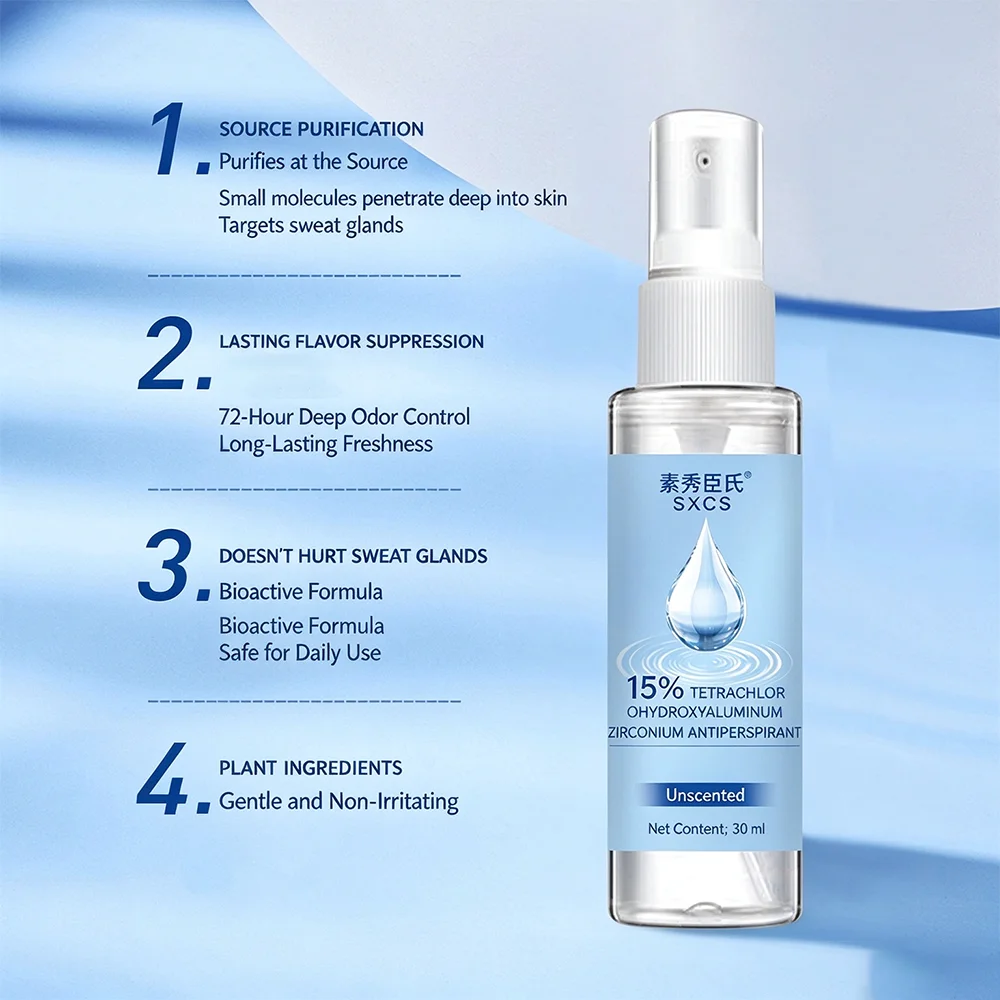 New Physical Antiperspirant Body Spray Sweat Odor Control Fresh Fragrance-Free Hand & Foot Body Spray Portable Deodorant