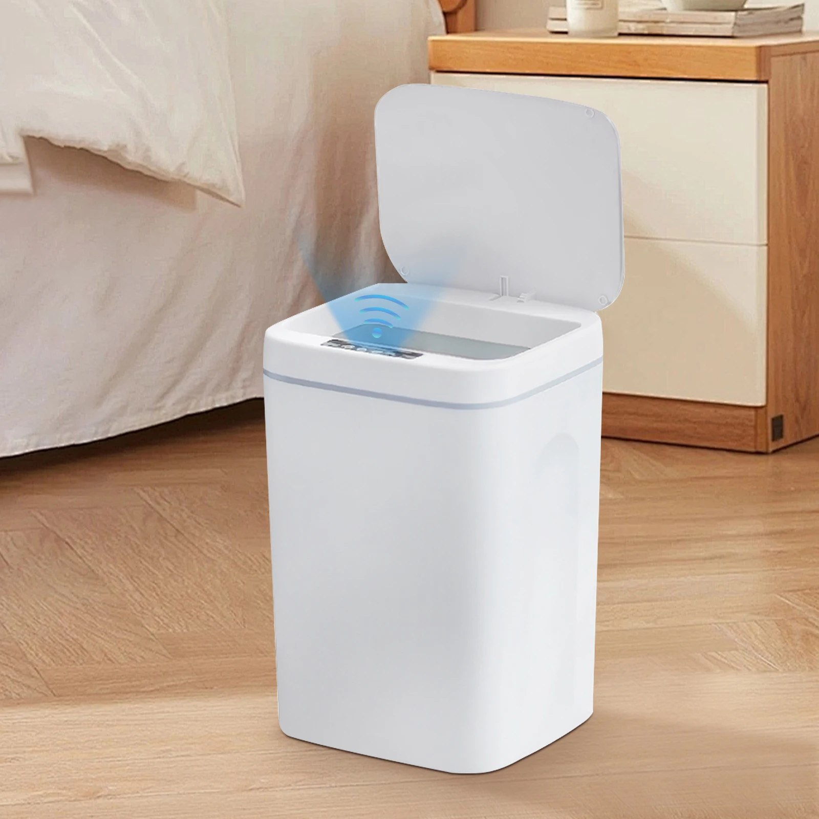 

16L Automatic Sensor Trash Can Intelligent Touchless Wastebasket Home Office Electric Bin Waterproof Smart Garbage Bucket White