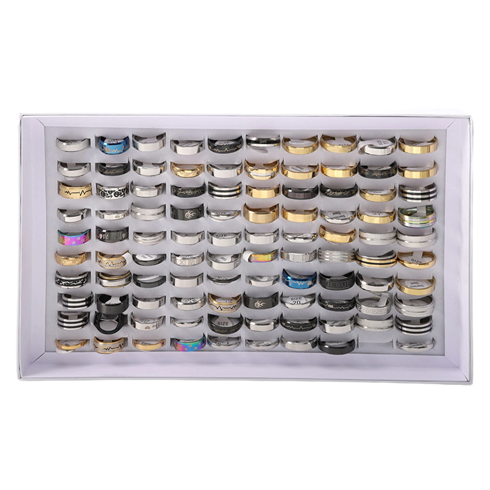 Unisex Stainless Steel Ring Set Fashionable Commuting 4. Diverse Colors And Patterns Rings Etc