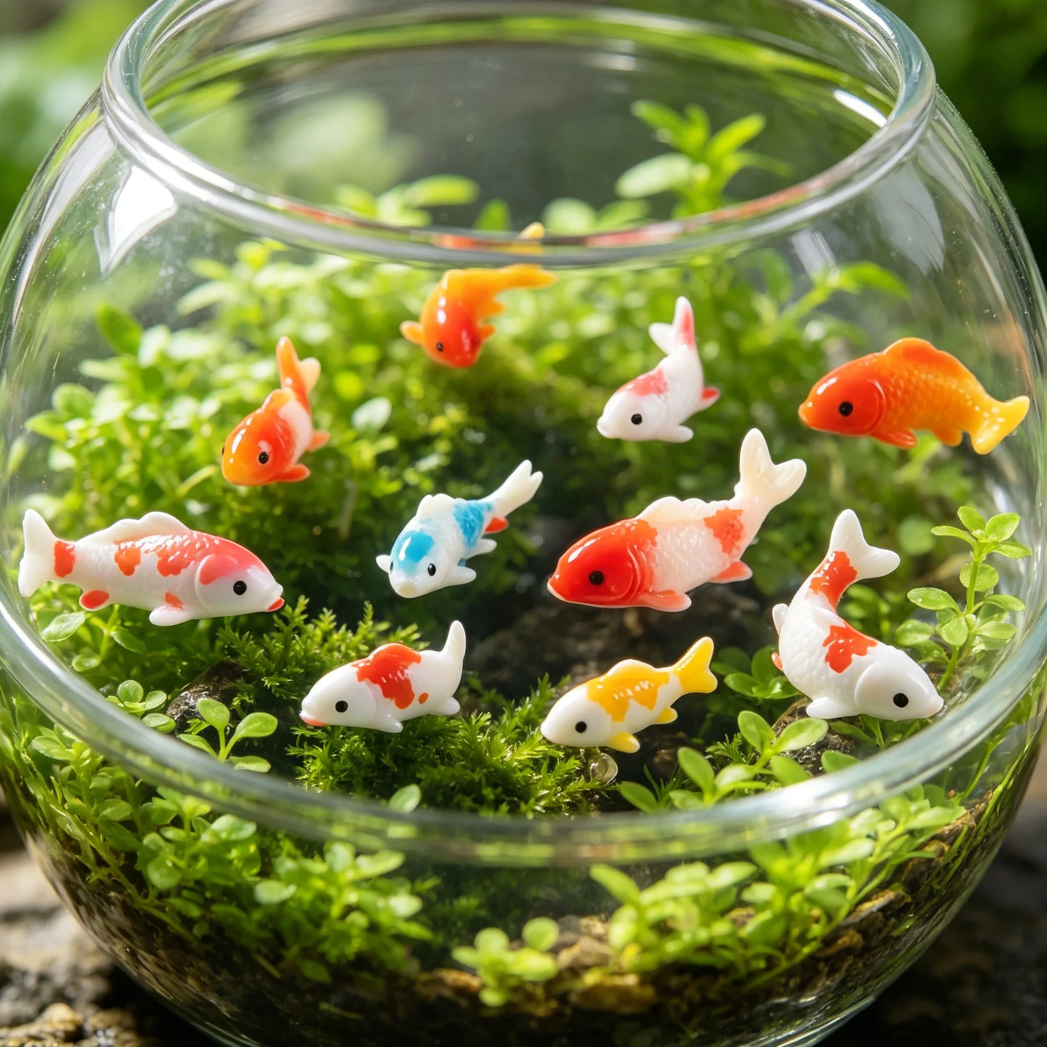 creative mini koi sprouts, used for DIY decoration of courtyard garden landscaping, fish tank landscaping and desktop decoration