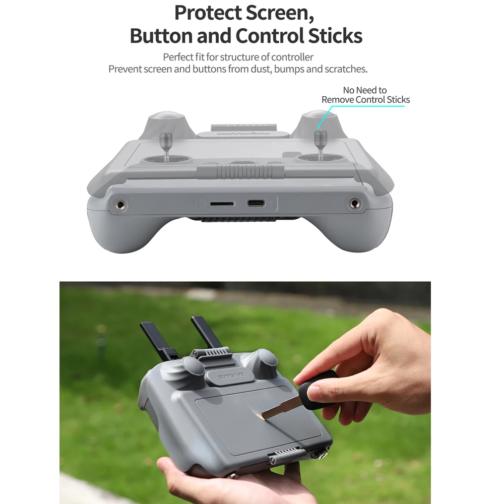 Sunnylife RC 2 Sunhood Joysticks Protector Sunshade for DJI Mini 4 Pro/Air3/Flip RC 2/1 Remote Controller Full Screen Protection