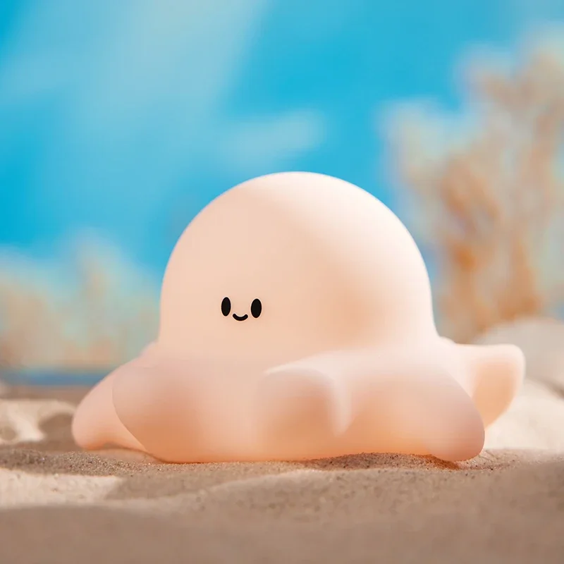 Ночник в виде осьминога, кальмар, мультяшный силиконовый ночник, перезаряжаемый светильник для украшения интерьера, окружающая лампа, детский подарок на день рождения