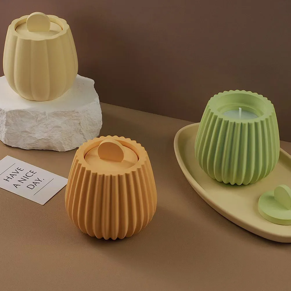 

Pumpkin Seal Jar Mold with Lid Epoxy Resin Silicone Molds Diy Crafts Creative Soybean