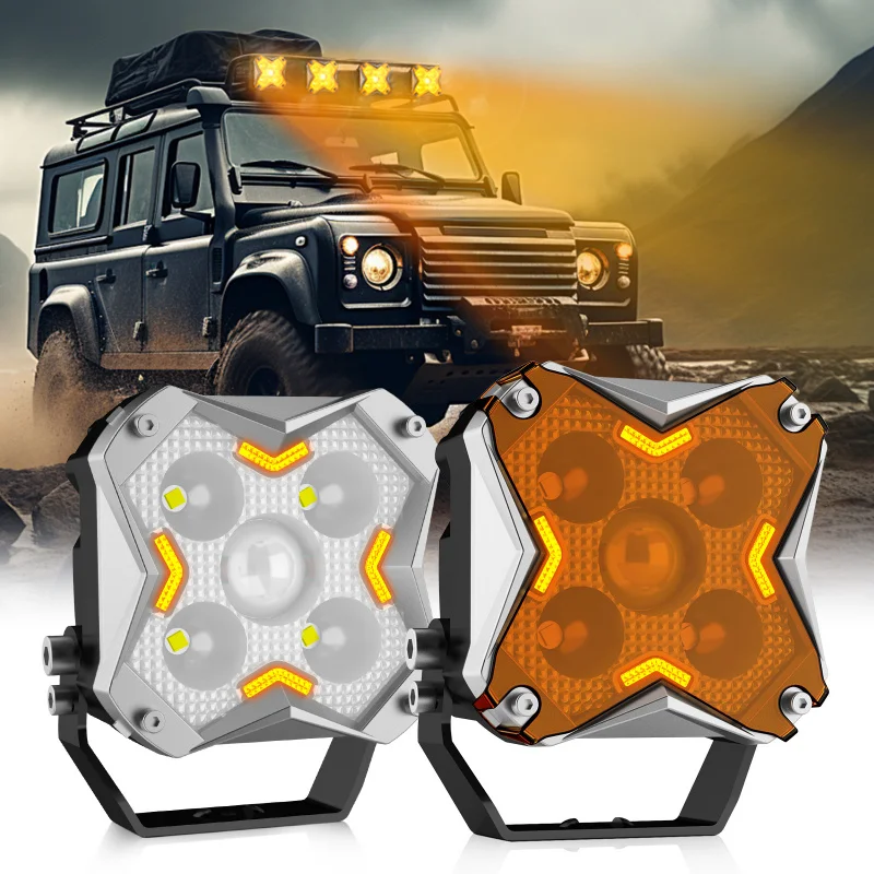 5-Inch LED off-Road Light Spotlight Floodlight Assemblage Zone Daytime Driving Lamp White Light and Yellow Light