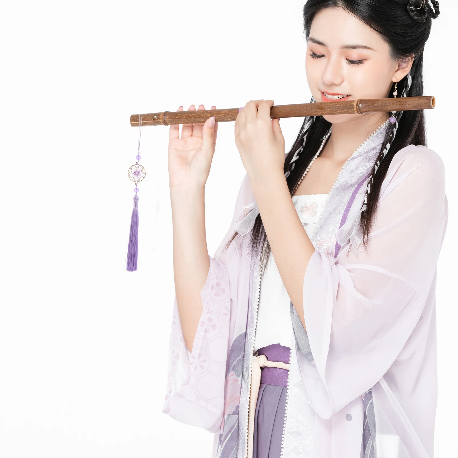 

Bamboo Flute Tassels Chinese Instrument Fringe Craft Making Beads Cloth Pendant
