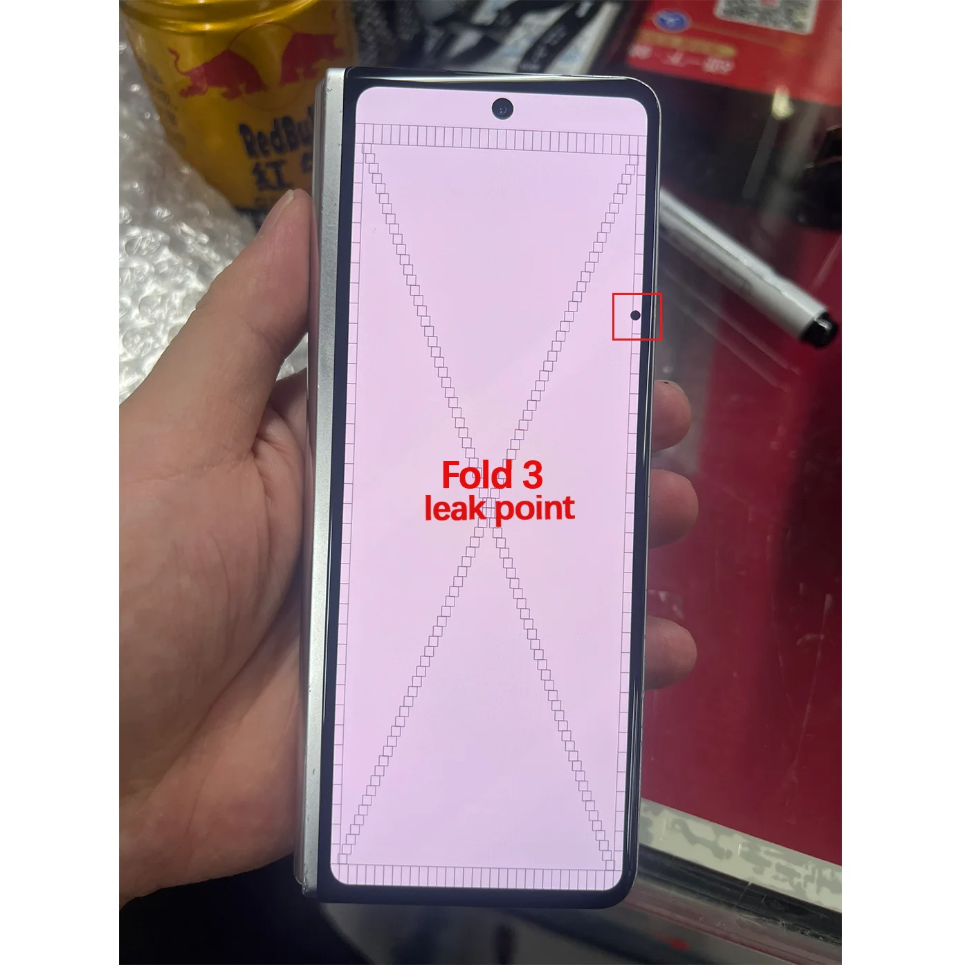 NIEUW: LCD-touchscreen voor Samsung Galaxy Z Fold 3 F926, AMOLED-display, zonder frame, ter vervanging, inclusief LCD-scherm met kras- en lijnpatroon.
