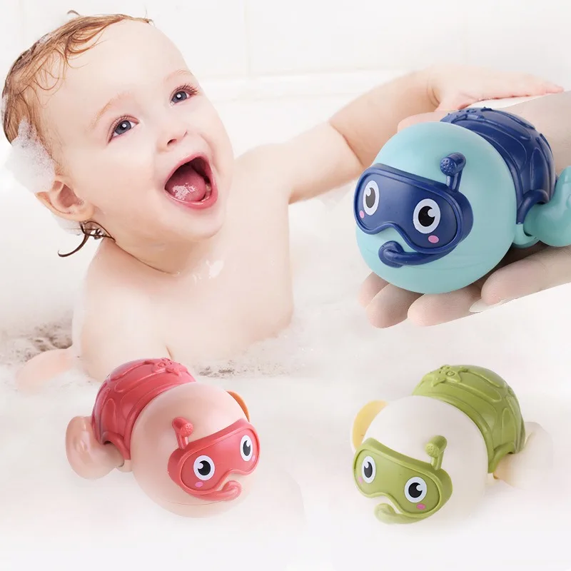 

Cute Cartoon Animal Tortoise Classic Baby Water Toy Infant Swim Turtle Wound-up Chain Clockwork Kids Beach Bath Toys Baby Toy