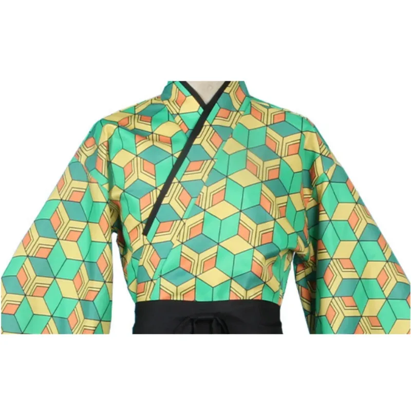 Аниме Сабито Косплей Костюм Уродоки Саконадзи Дискид Кимоно Плащ Зеленая Практичная Униформа Полный Парик Мужчина Женщина Рождественский Комплект