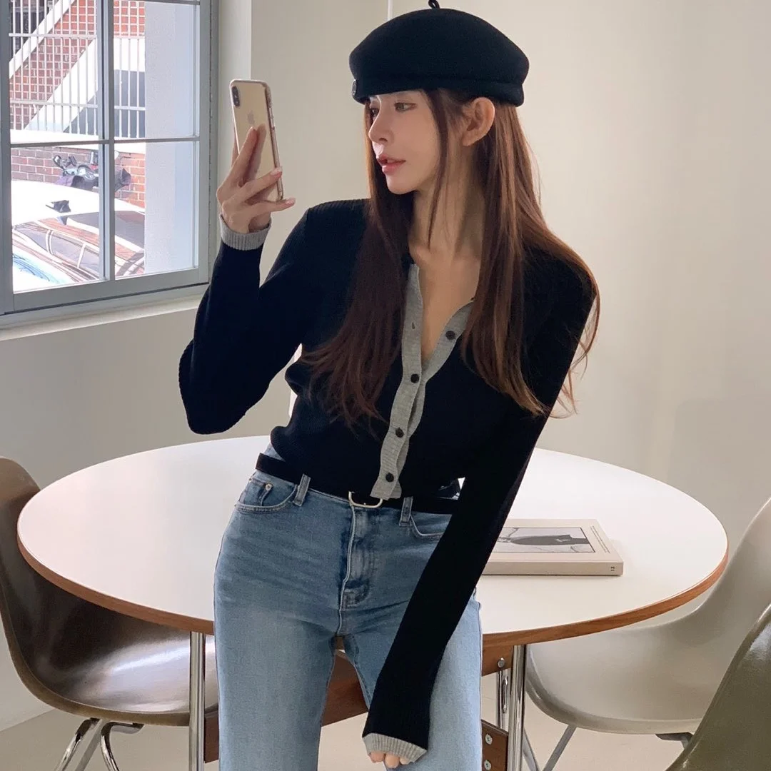 Faionable Chic Simple tricoté ouvert Cardigan femmes minceur pull printemps nouveauté décontracté confortable respirant