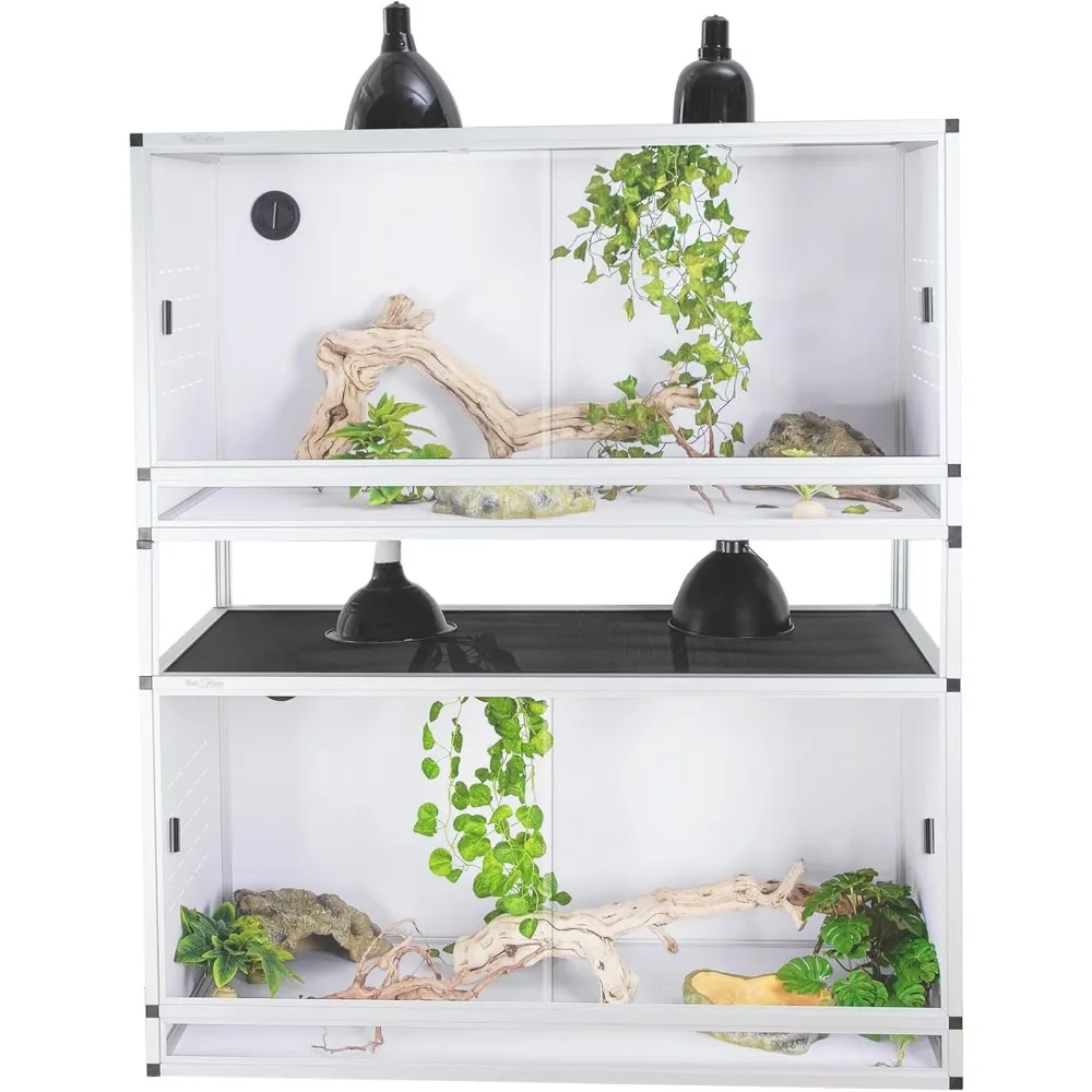 

Reptile Enclosure 44''x20''x20''Stackable Space Efficient Large Reptile Terrarium 76 Gallons for Bearded Dragon