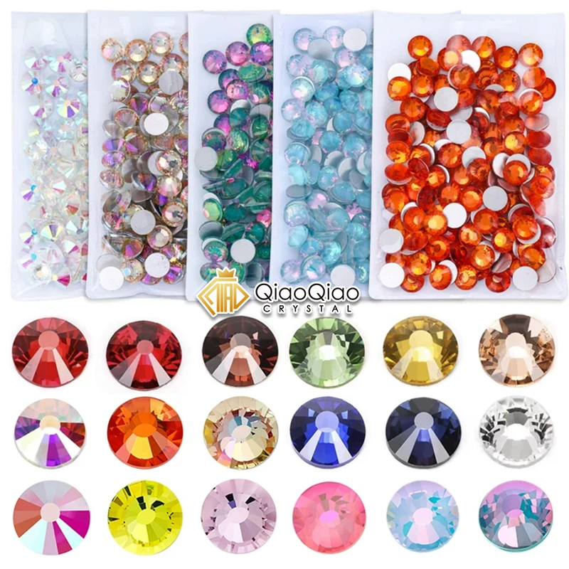 QIAO Große Größe SS34 SS40 SS50 Farbige Kristalle Nicht-Hotfix Strass, Glas-Strass Flache Rückseite Strass für Bastelarbeiten und Dekorationen
