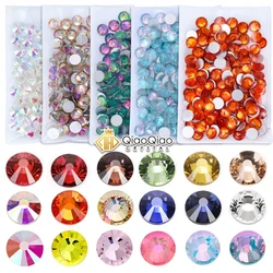 SS50 10mm colori cristallo migliore Strass Non Hotfix, Strass di vetro Flatback Strass per artigianato cucito e decorazioni in tessuto
