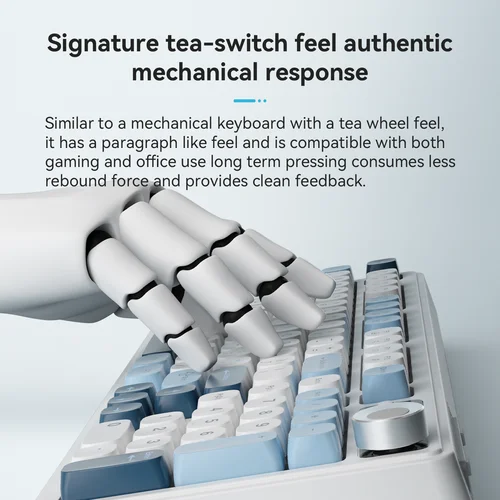 Imagen 2 del producto AJAZZ AF98 Teclado inalámbrico/con cable Sensación mecánica Oficina Batería de larga duración Tres modos RGB Luz mixta ABS Teclas Ergonomía