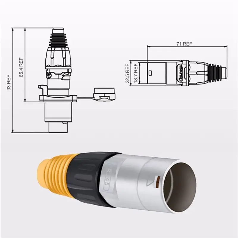 40PCS RJ45 Waterproof Panel Connector, Cat5e Ethernet Socket, Metal Ethernet Cable Connector For Industrial Home Network