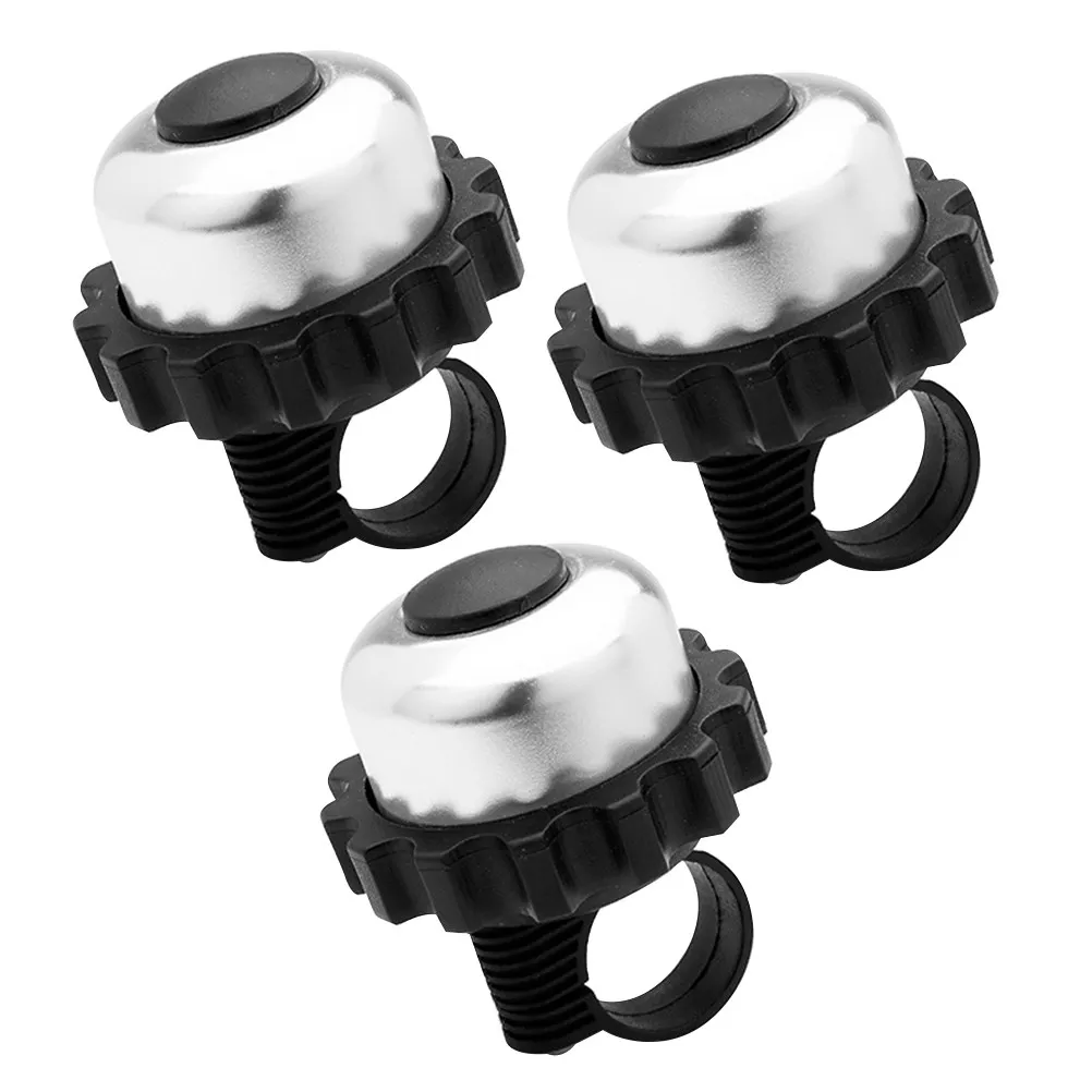 

3Pcs Loud Rotating Cycle Bell Aluminum Alloy Bike Horn Safety Warning Accessories for Road Mountain Folding Bikes Silver