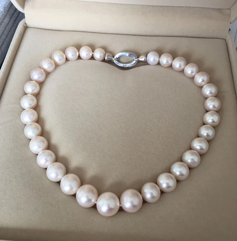 Wholesale  charm Jew. Gorgeous Natural white 13-14mm kasumi Pearl Necklace