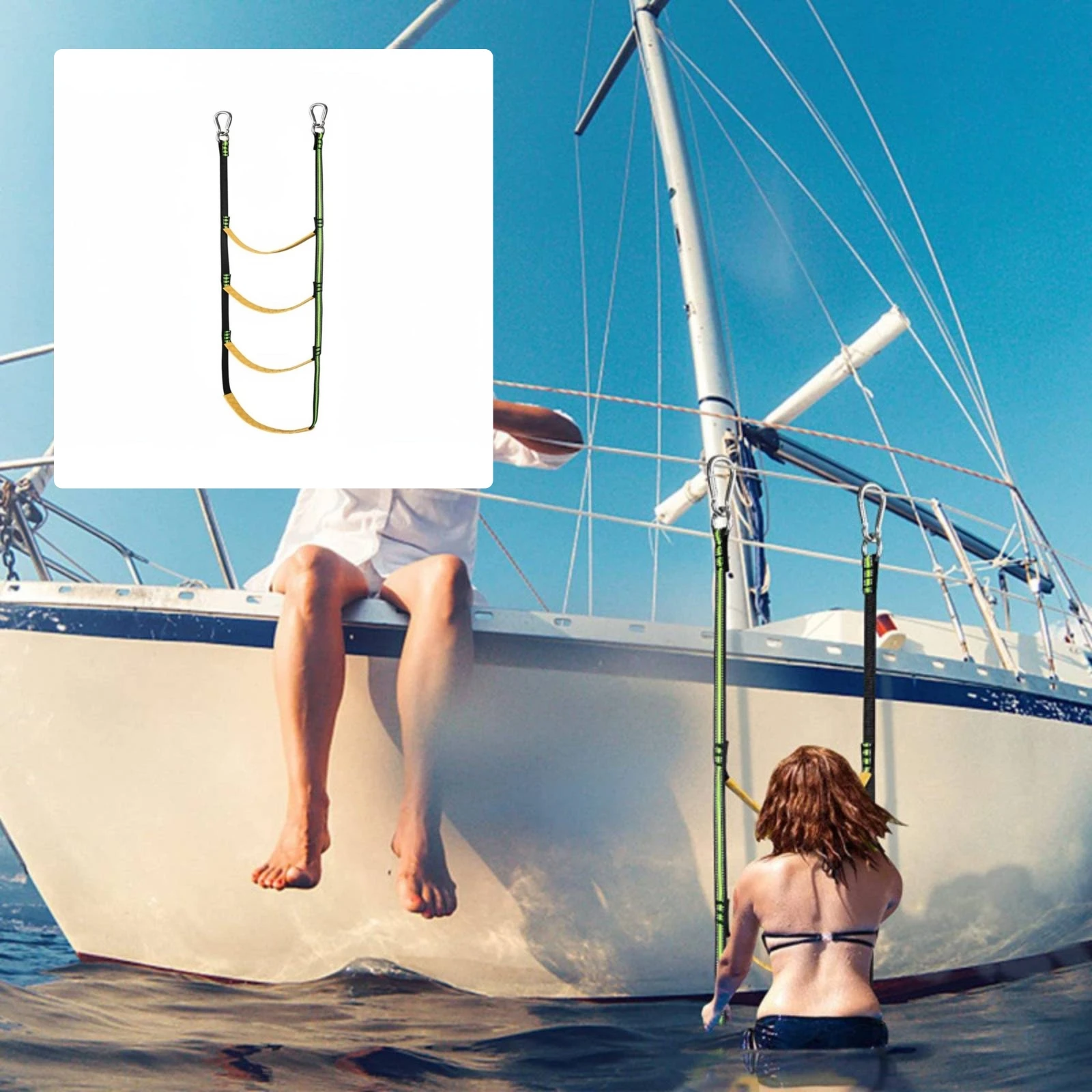 

Hanging Boat Ladder Metal Clips Marine Boarding Ladder Water Gear Portable Quick Setup for Yachts