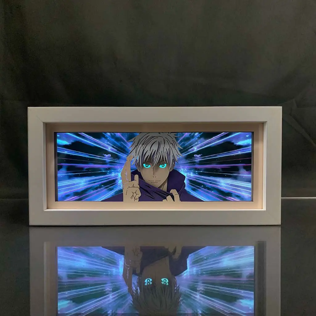 

Jujutsu Kaisen Gojo Satoru 3D Lamp Paper Cut ACGN Nymph Anime Light Box for Bedroom Decor Kids Gift Manga Table Lamps Peripheral