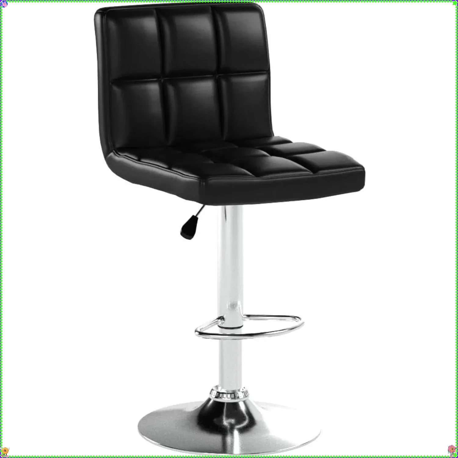 Conjunto de bancos de bar de 2 pacotes, cadeiras de bar giratórias de altura ajustável com encosto, bancos de balcão de couro PU para ilha de cozinha