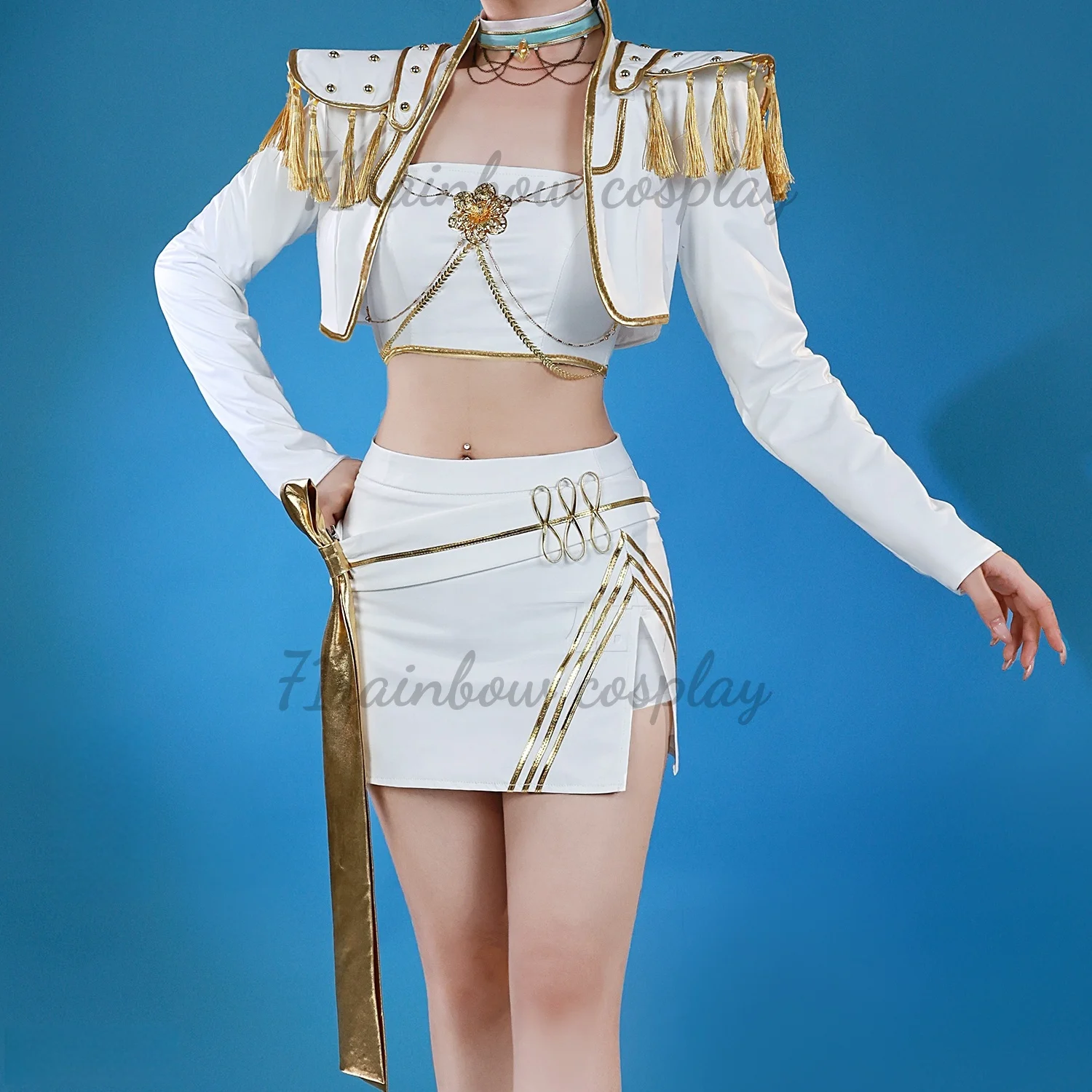 In Stock Rumi Mira Zoey Cosplay Kpop Cosplay Costume HUNTRIX Mira Halloween Outfits White Golden Costumes Cosplay - Image 5