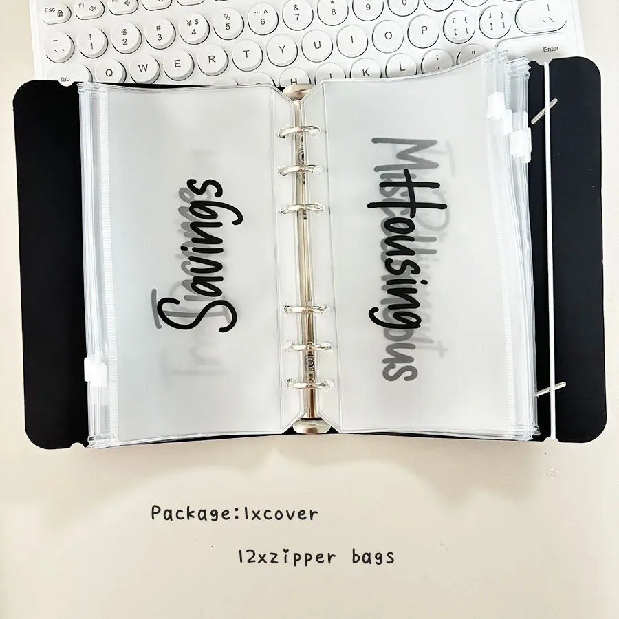 Sharkbang 1 Set A6-Budgetbuch, 12 Brieftaschen, Geld-/Ticket-/Billkarten-Organizer, Nachfülltaschen mit Reißverschluss, Verlobungsplaner – Detail 4