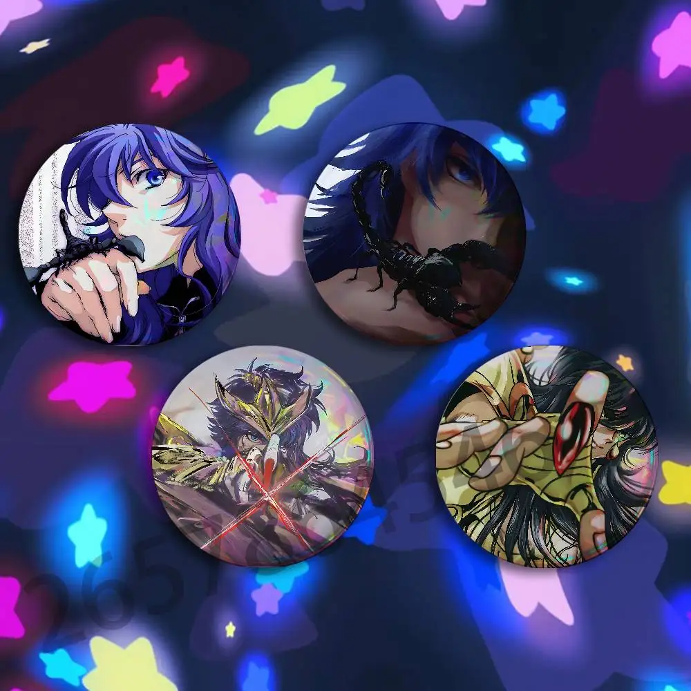 S-Saint Scorpio Milo Button Pin Single Pack Anime Merch for Ita Bags Badge Collectible Buttons TH