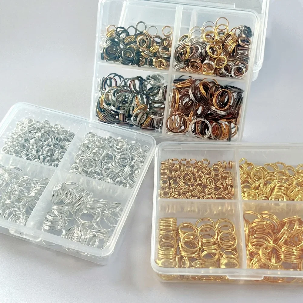 500/690pcs Ferroalloy Double Loop Open Rings for DIY