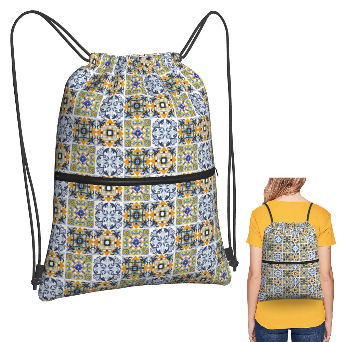 نسخة من البلاط الصقلية والبحر الأبيض المتوسط والفسيفساء وحقائب الظهر الزينة أكياس الرباط المحمولة أشتات حقيبة أكياس الكتب