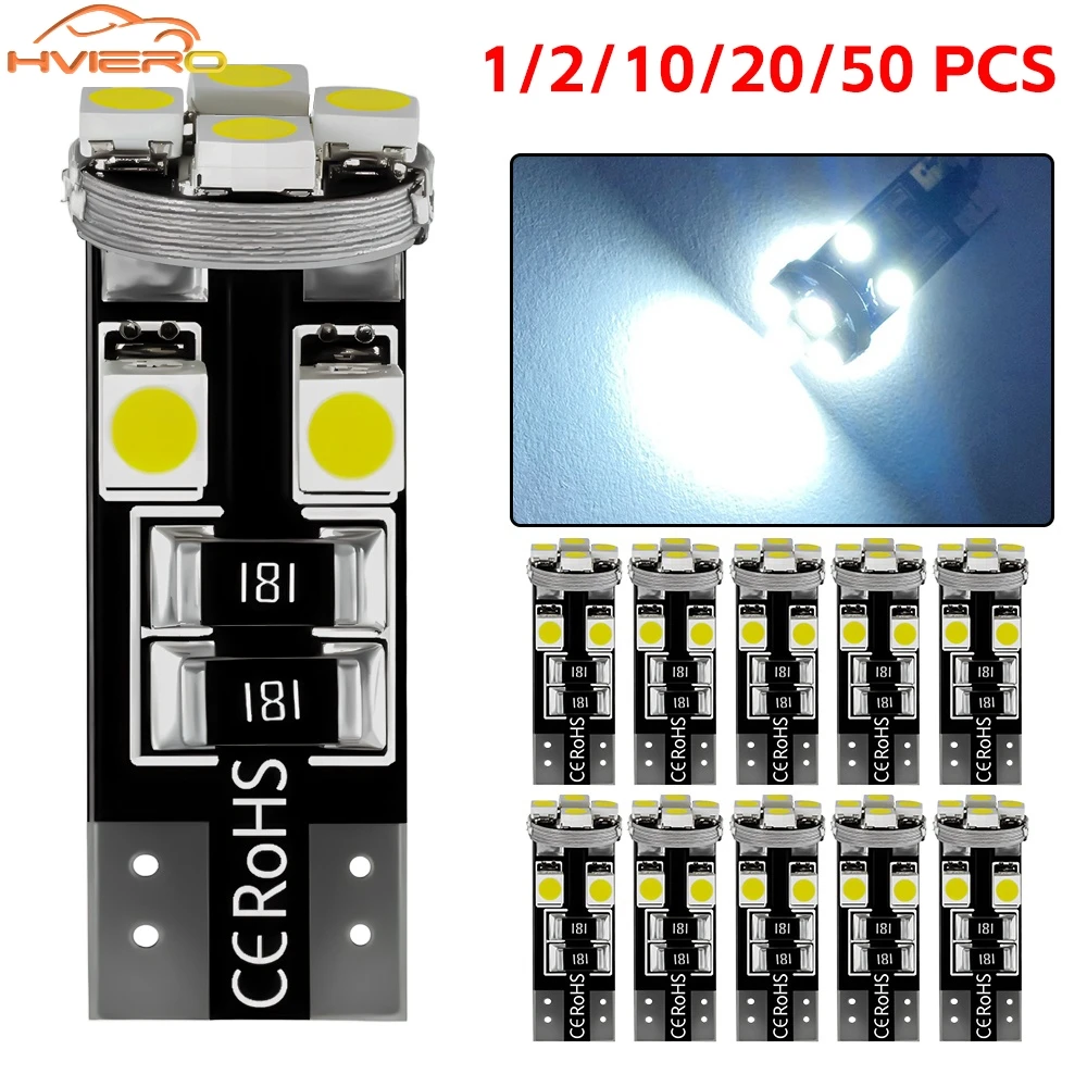 

1/2/10/20/50PCS T10 Auto Dashboard Dome Reading Door Light Bright Led Interior Bulbs White 3528 8SMD Backup Trunk Parking Lamp