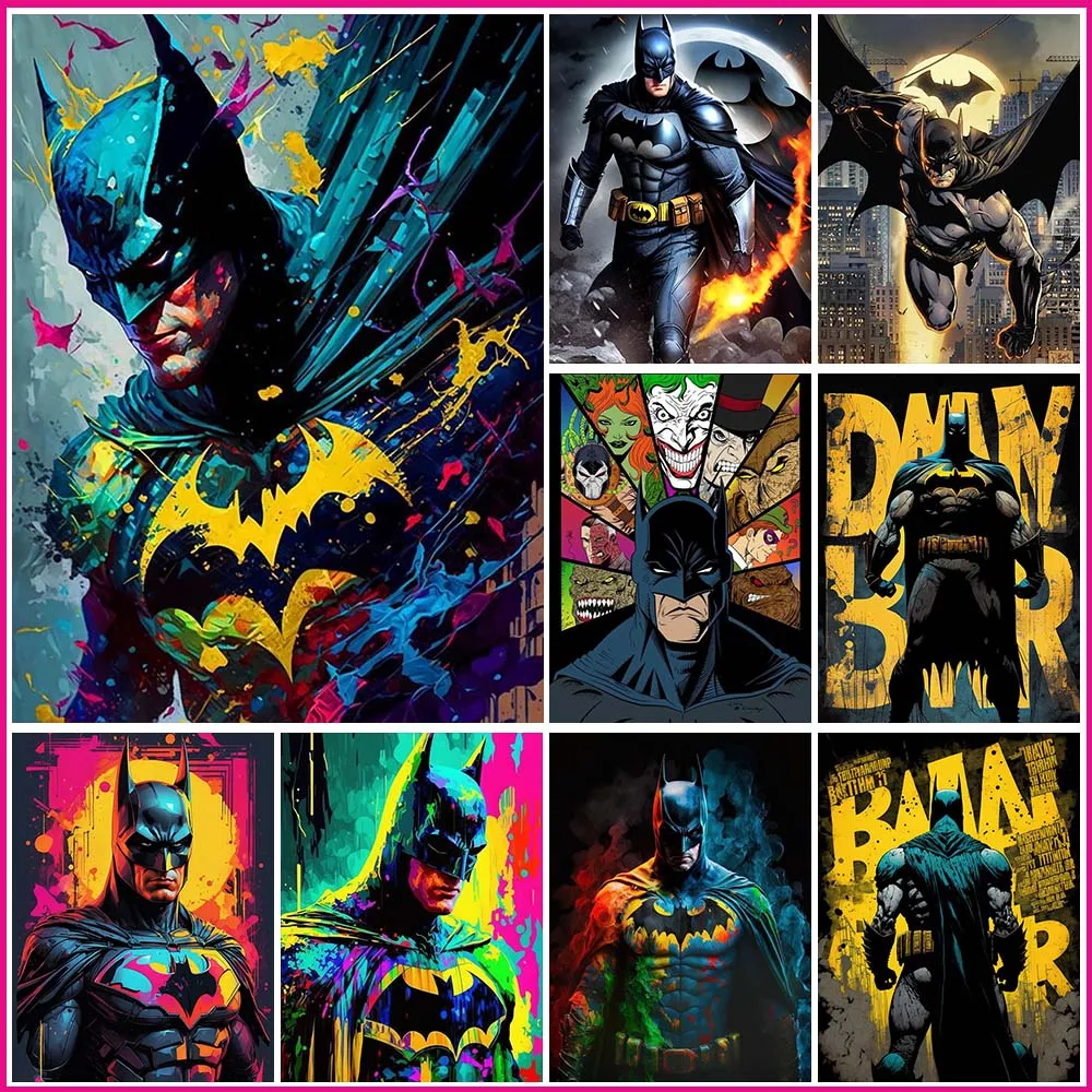 5D DIY Diamond Painting Kit B-Batman Superhero Cross Embroidery Marvel DC Anime Handmade Diamond Mosaic Art Gift