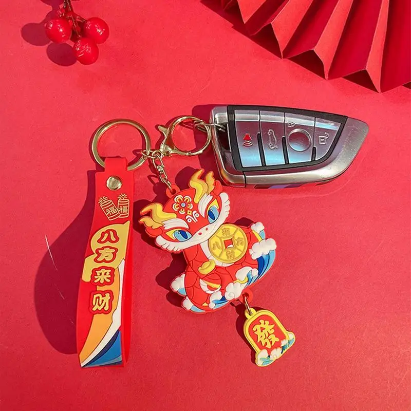 Snake Keychain Cute Cartoon Snake New Year Pendant Cute Snake Keychains Decors Chinese New Year Key Chain Luck Charm For Car Key