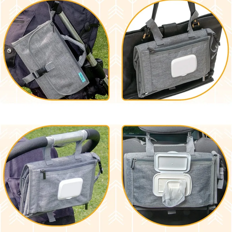 Kopi Baby Portable Diaper Changing Pad Multifunctional Waterproof Baby Cloth Pad Stroller Folding Diaper Pad