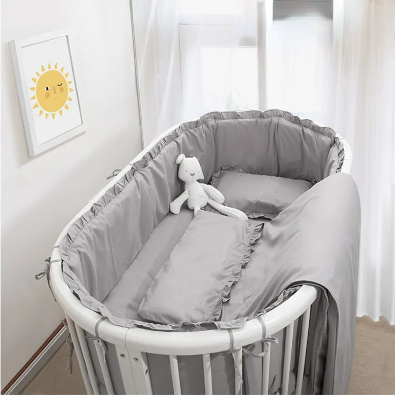 

Baby Crib Fence Soft Bag Anti-collision Pure Cotton Class A Baby Bedding Set Newborn Kids Oval Bumper Baby Stuff Crib Bumpers