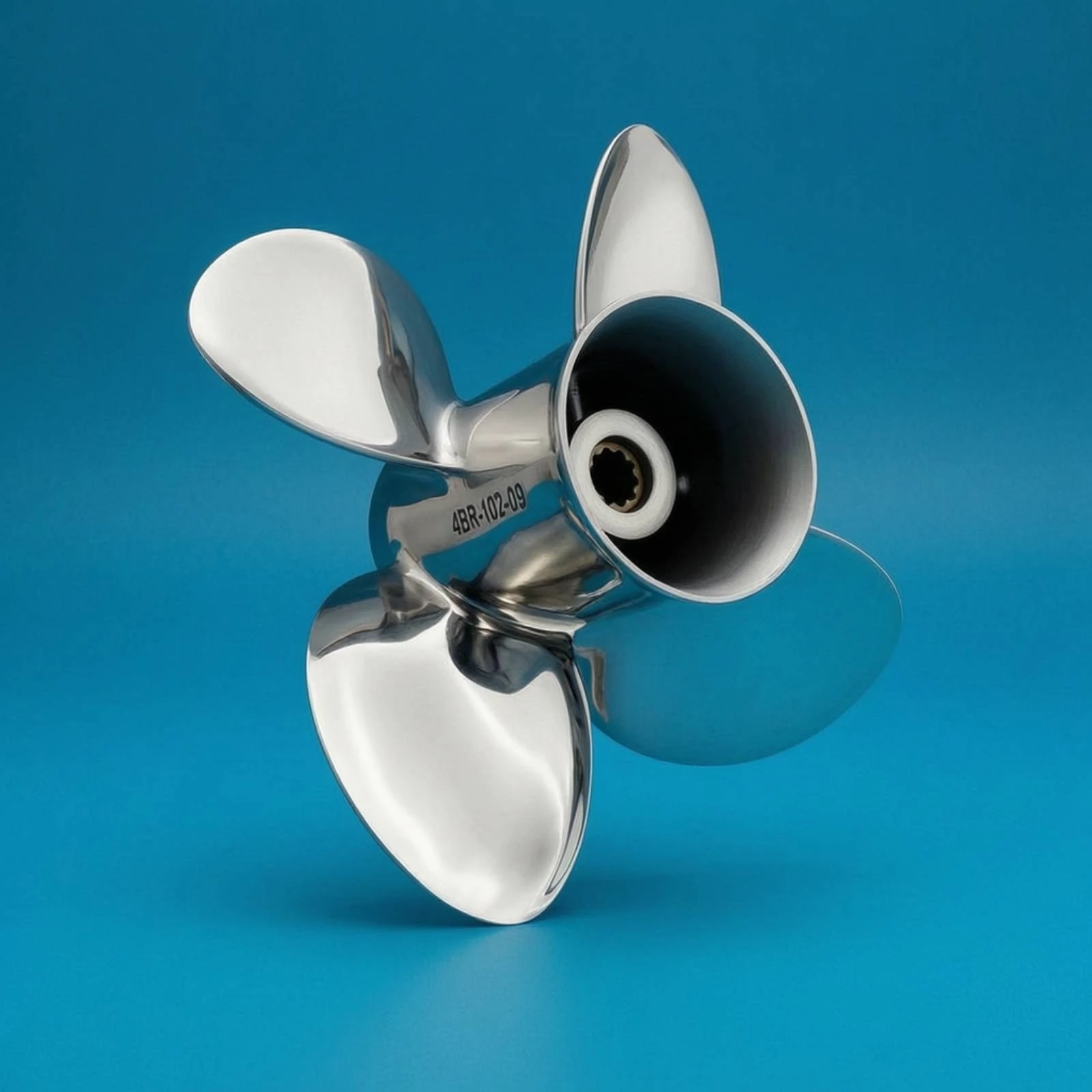 

Propeller with Splined Hub Marine Four Blade Propeller Upgrade Right-Hand for Boat Owners, Outboard Motors, Boats