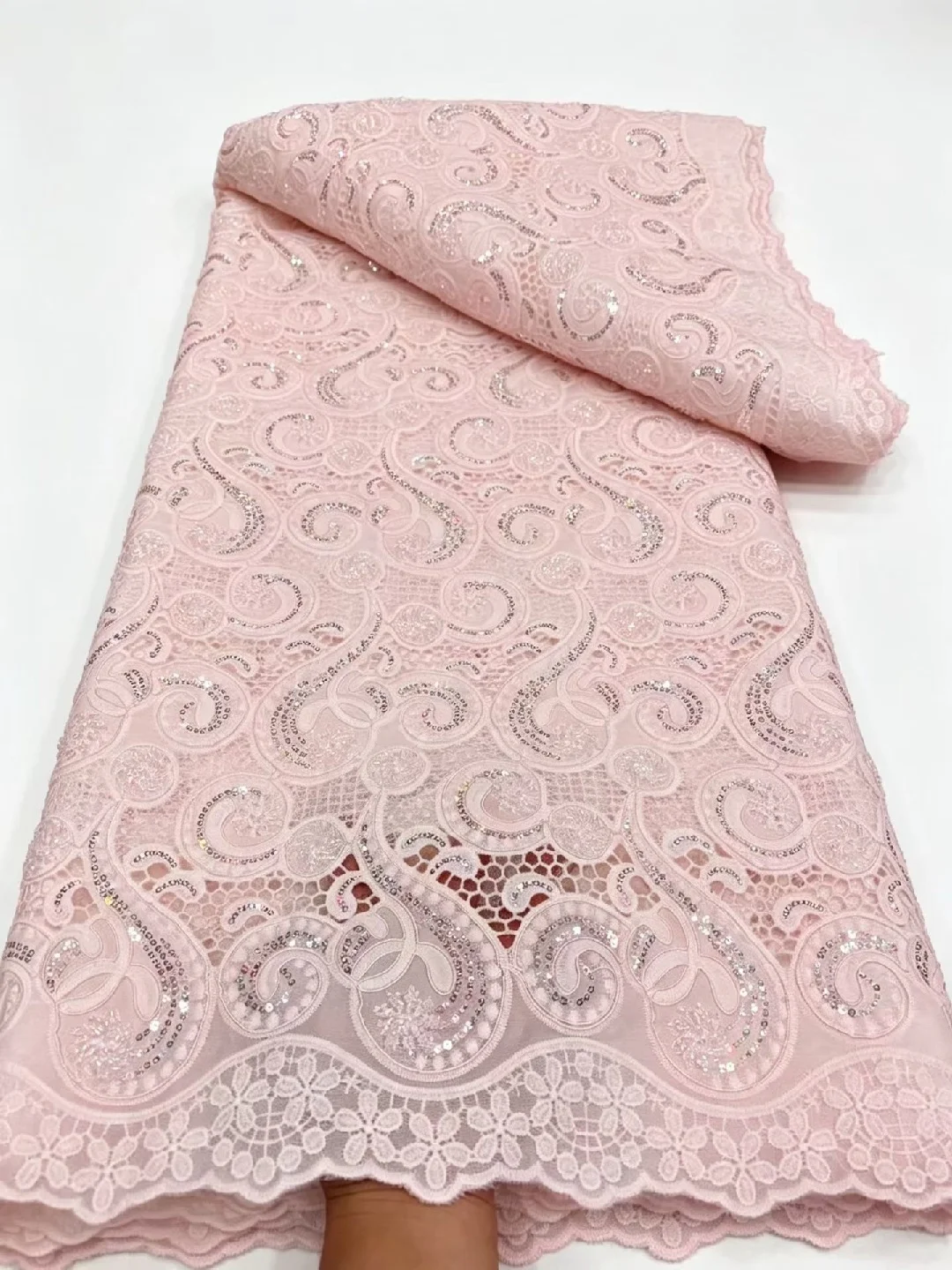 African Gilding Guipure Cord Lace Fabric 2026 High-Quality Nigerian Chiffon Cotton Dress Sewing Material for Clothing And Home