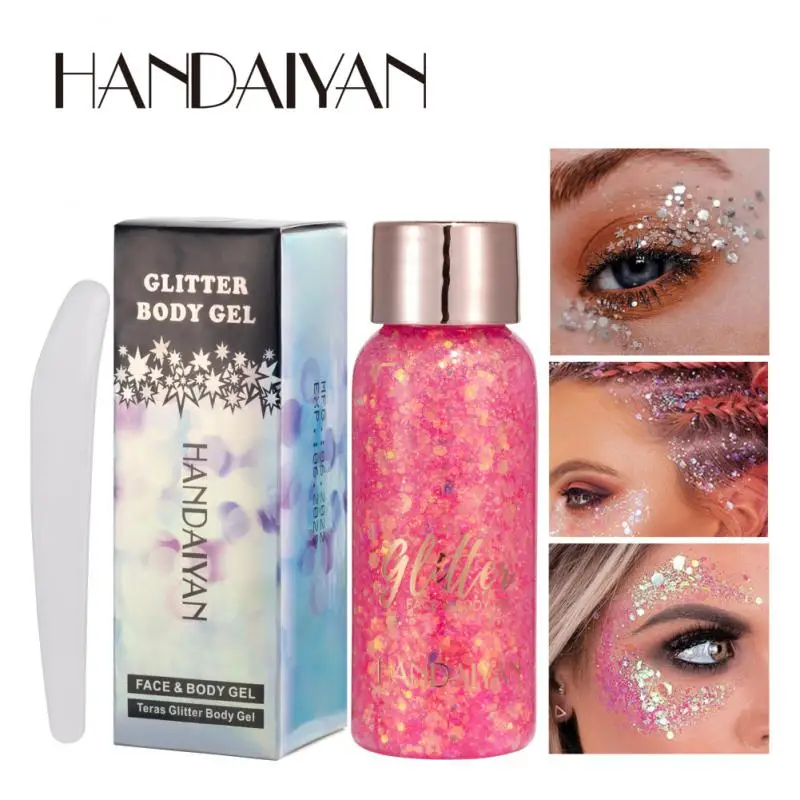 9 Kleur Nagel Haar Lichaam Gezicht Glitter Gel Show Make-Up Shimmer Glanzende Pailletten Festival Party Glitter Kleurrijke Pailletten Cosmetisch