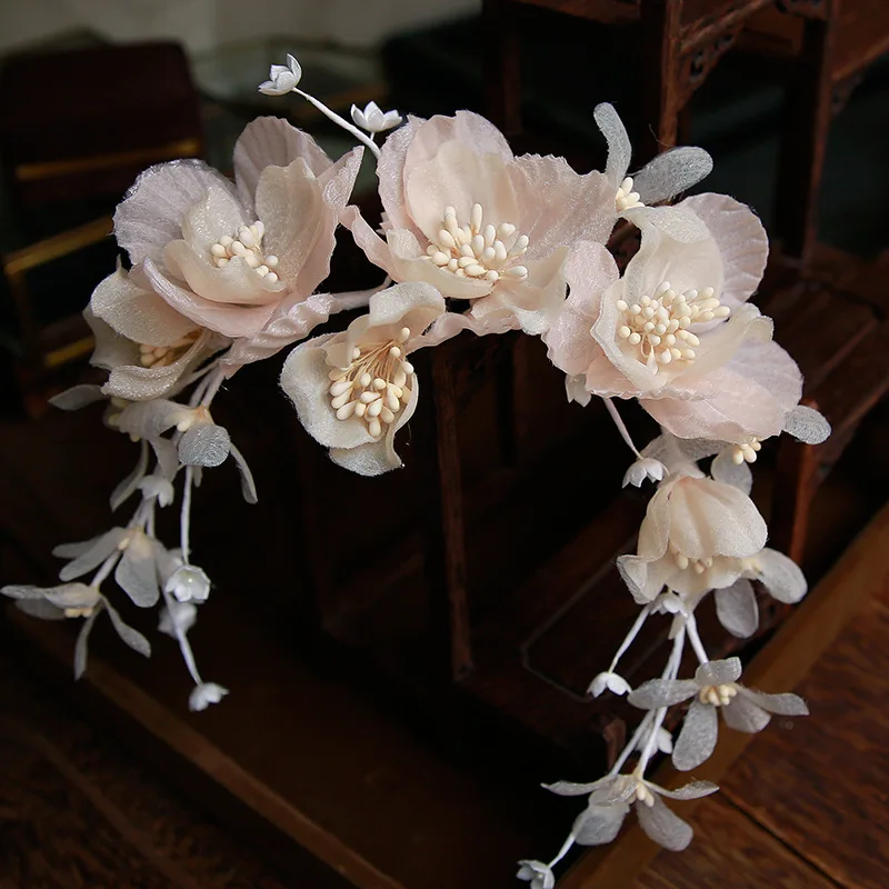 

fairy rice apricot bridal head flower disc hair headgear heel makeup wedding dress studio dream sweet accessories