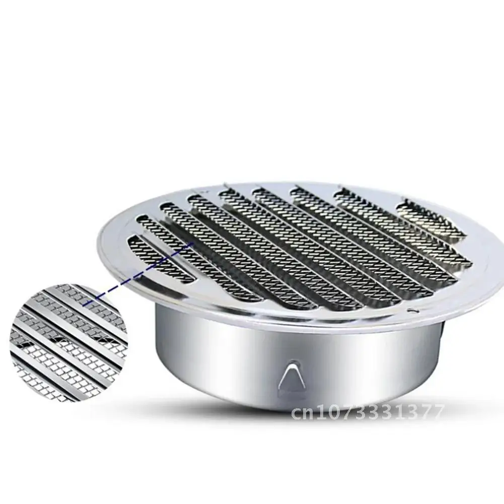 

Round Stainless Steel 150mm Louver Air Vent Outlet Hood Angle Wall Grille Ducting Ventilation Grilles Round Bathroom Vent