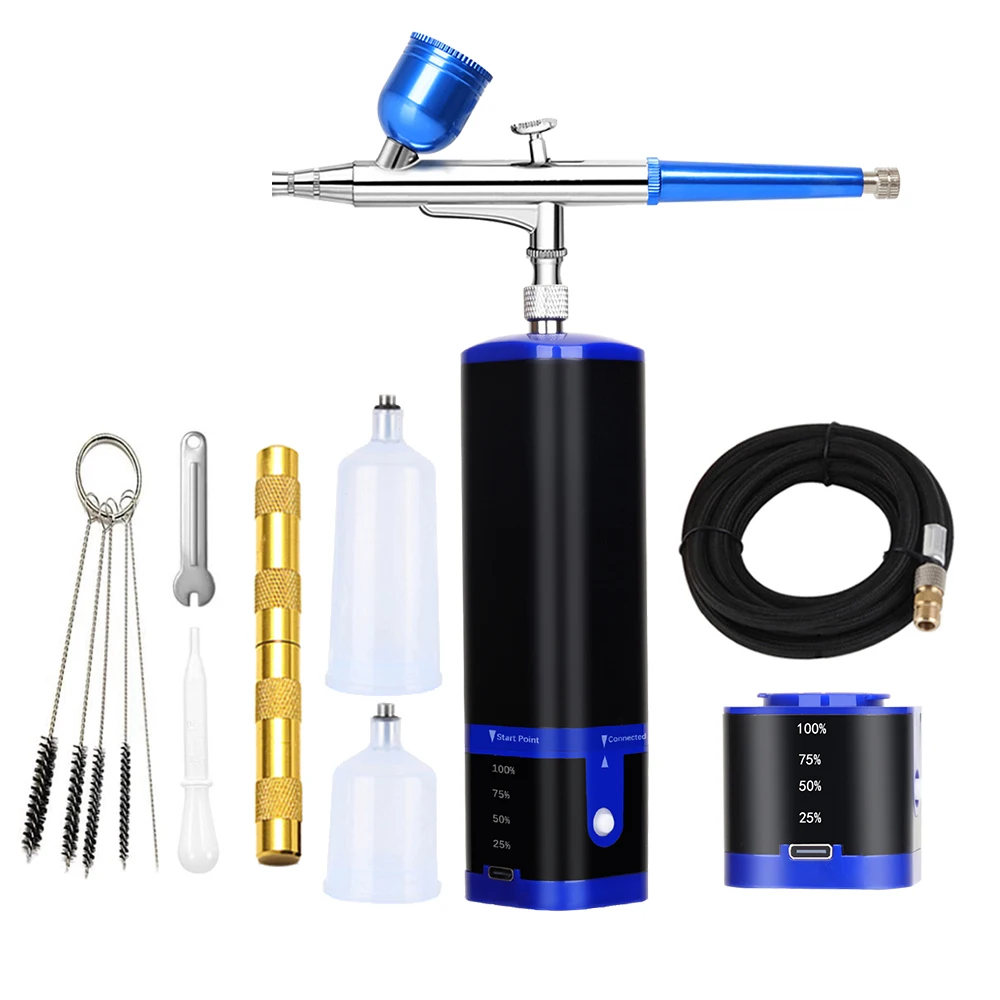 Wireless Personal Airbrush Makeup Kit Air Brush Compressor Spray Gun High Powerful Pressure Nail Art Design Home Diy Tool